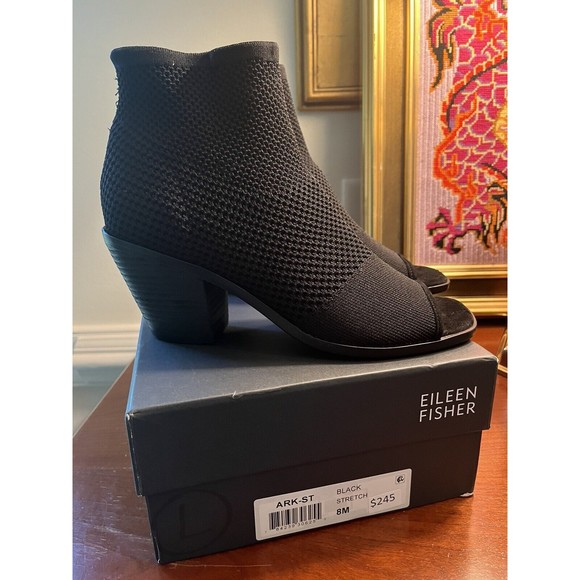 Eileen Fisher "Ark" stretch knit fabric sock booties NEW $245 - Picture 2 of 6